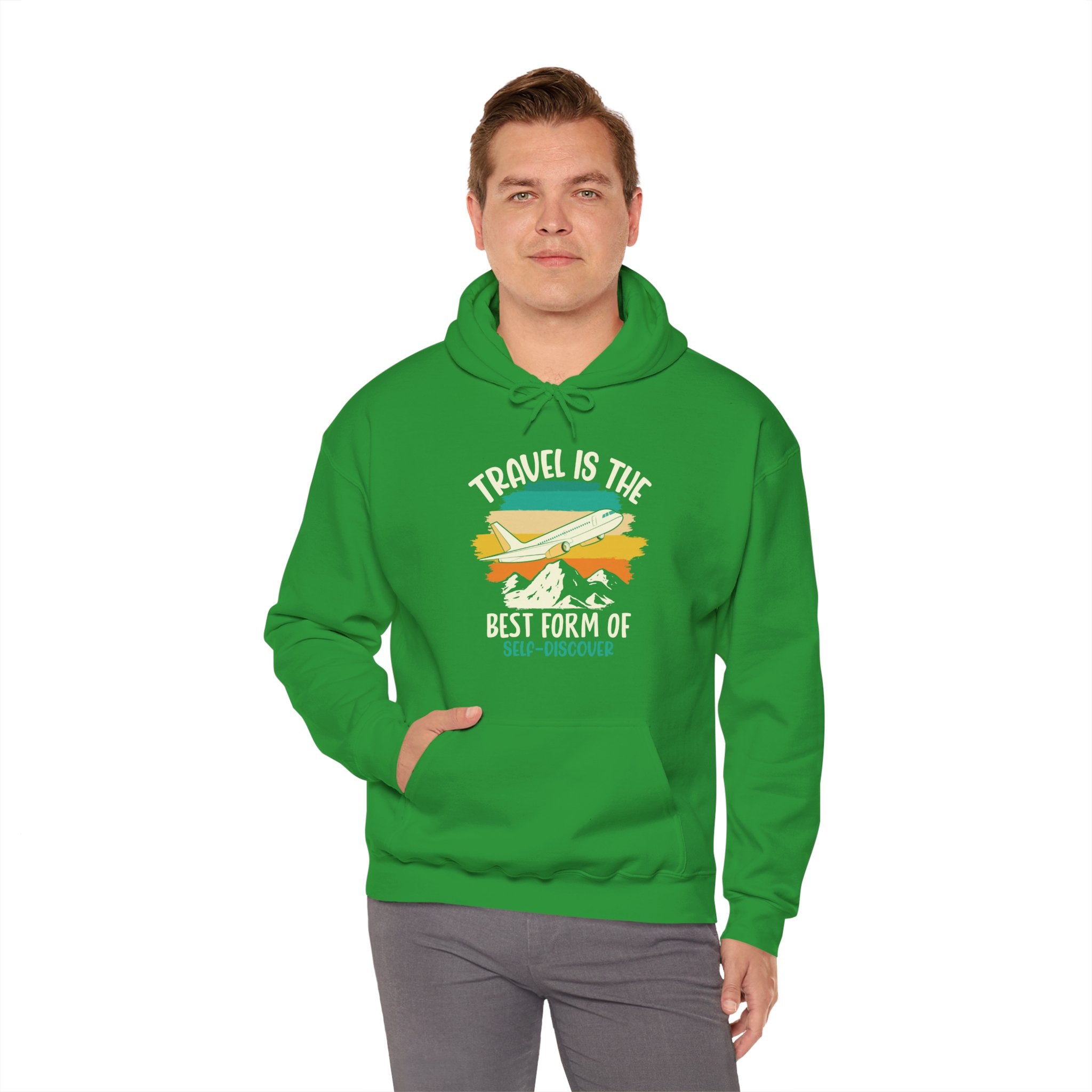 Travel is the best form of Discovery Unisex Heavy Blend™ Hoodie Sweatshirt