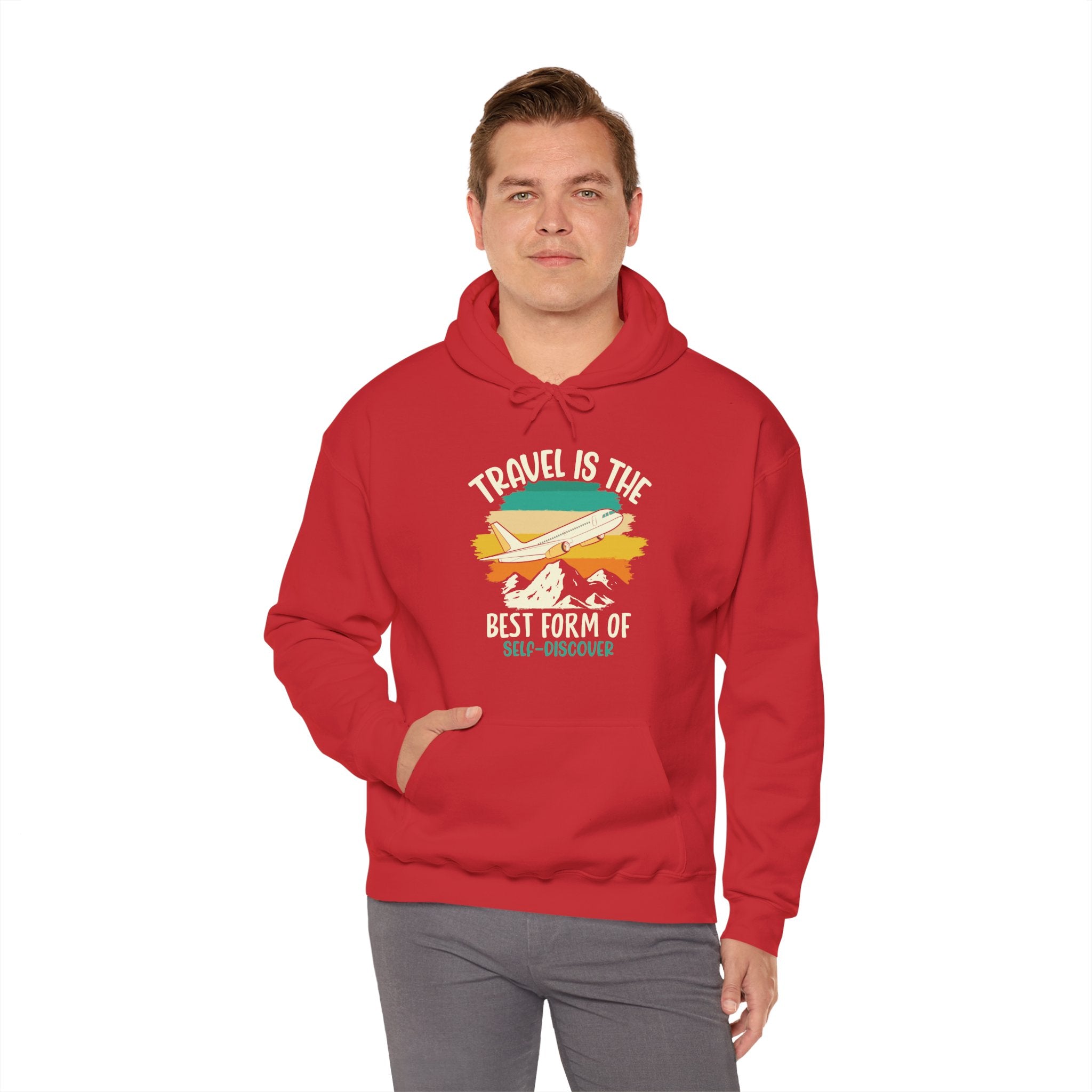 Travel is the best form of Discovery Unisex Heavy Blend™ Hoodie Sweatshirt