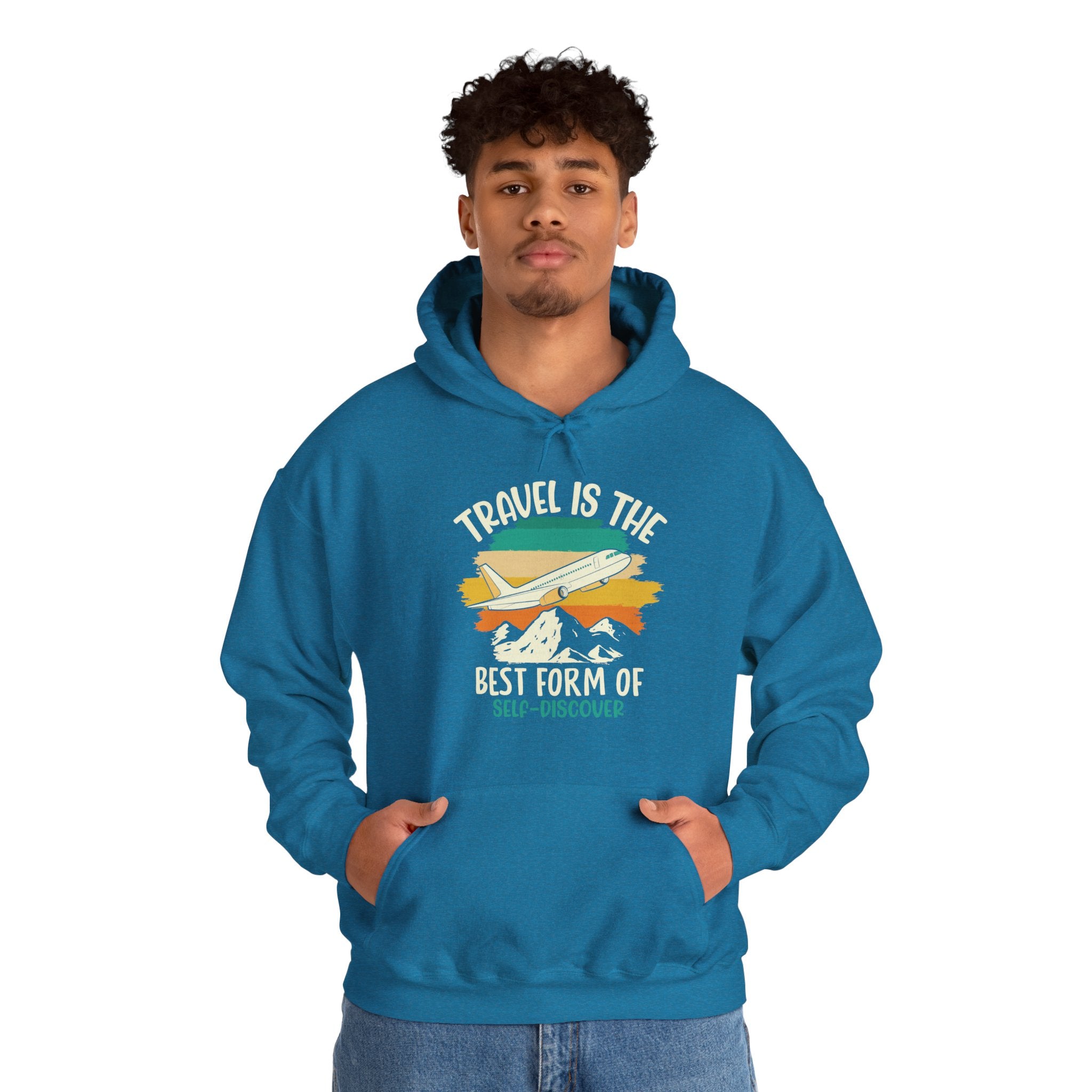 Travel is the best form of Discovery Unisex Heavy Blend™ Hoodie Sweatshirt