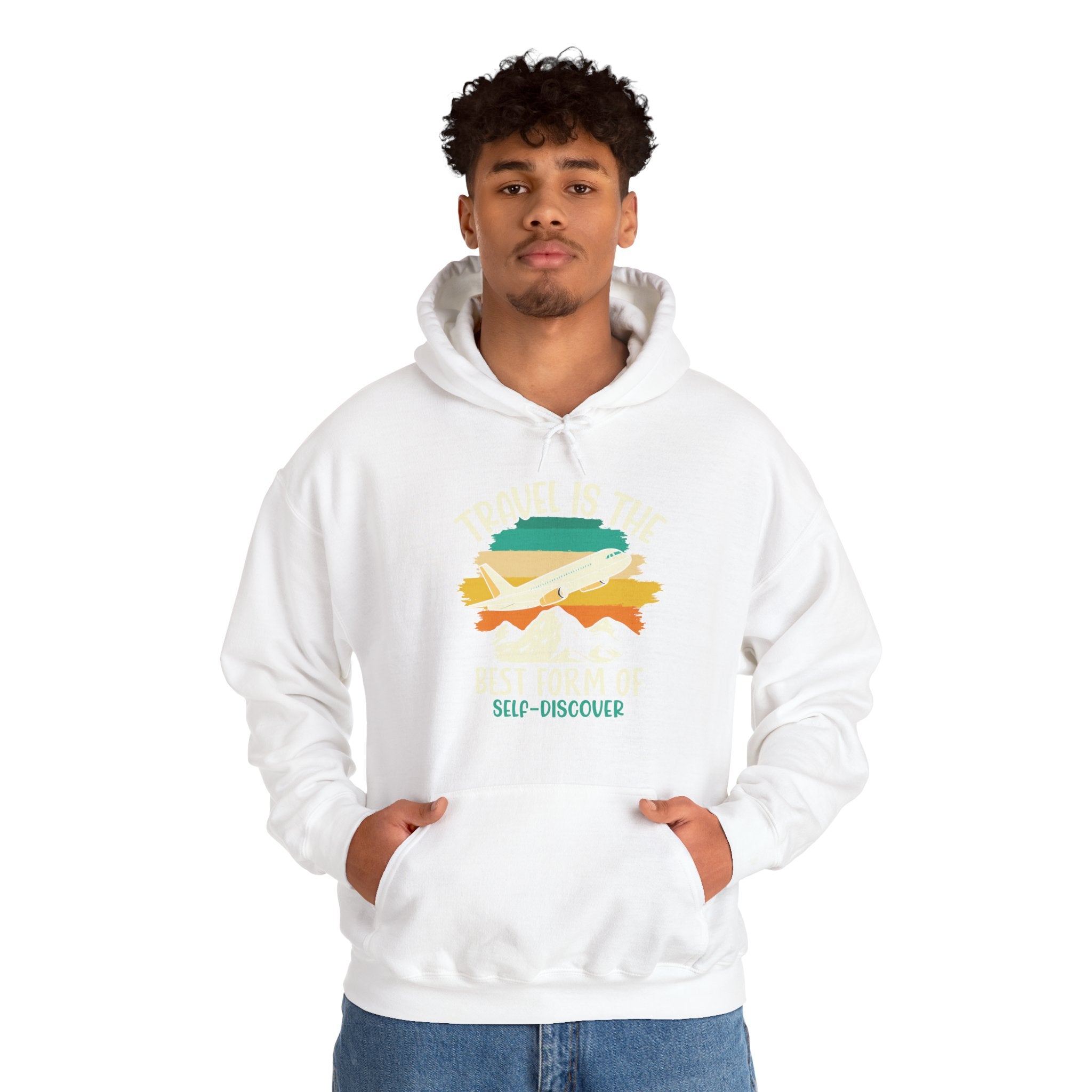 Travel is the best form of Discovery Unisex Heavy Blend™ Hoodie Sweatshirt