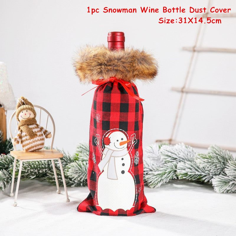Christmas Wine Bottle Cover – Gnome or Santa Hat Decoration | Festive Holiday Table Décor, Gift Wrap Bag for Wine or Champagne