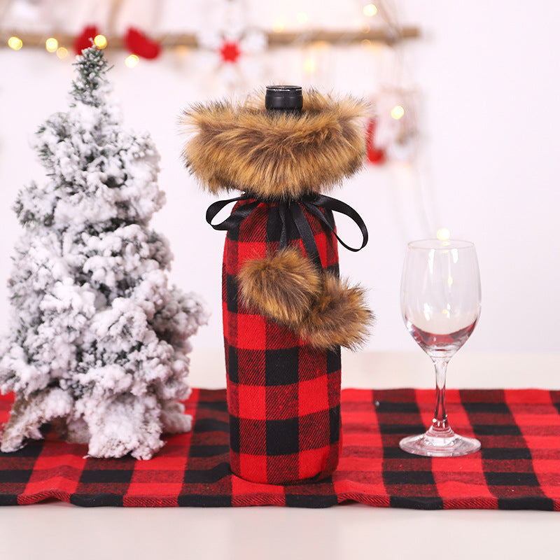 Christmas Wine Bottle Cover – Gnome or Santa Hat Decoration | Festive Holiday Table Décor, Gift Wrap Bag for Wine or Champagne