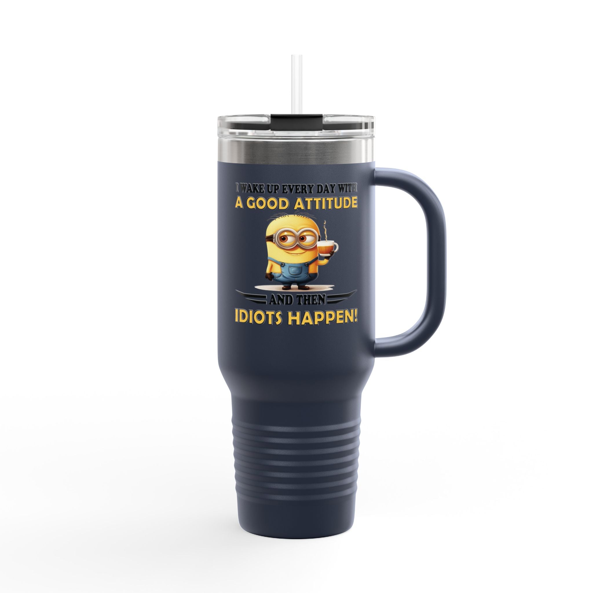 Funny Insulated Travel Mug | 40oz Coffee Cup with Humorous Minion Design | Perfect for Gifting, Home or Office Use, Insulated Drinkware
