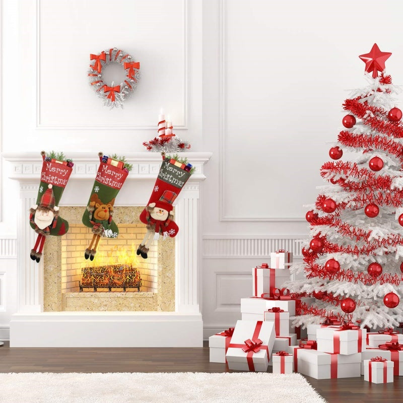 Custom Made Large Christmas Stockings – 3D Santa, Snowman & Reindeer Designs