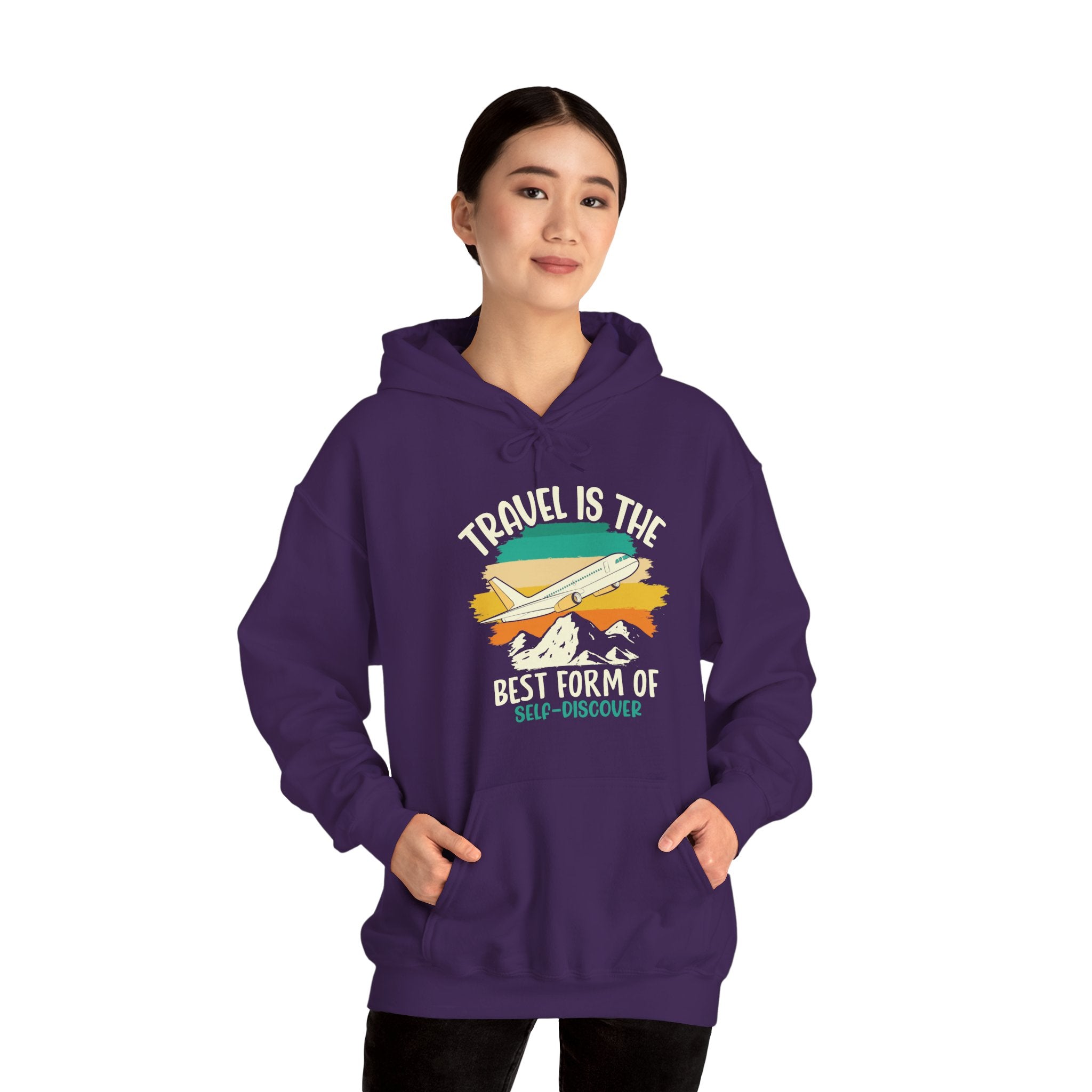Travel is the best form of Discovery Unisex Heavy Blend™ Hoodie Sweatshirt