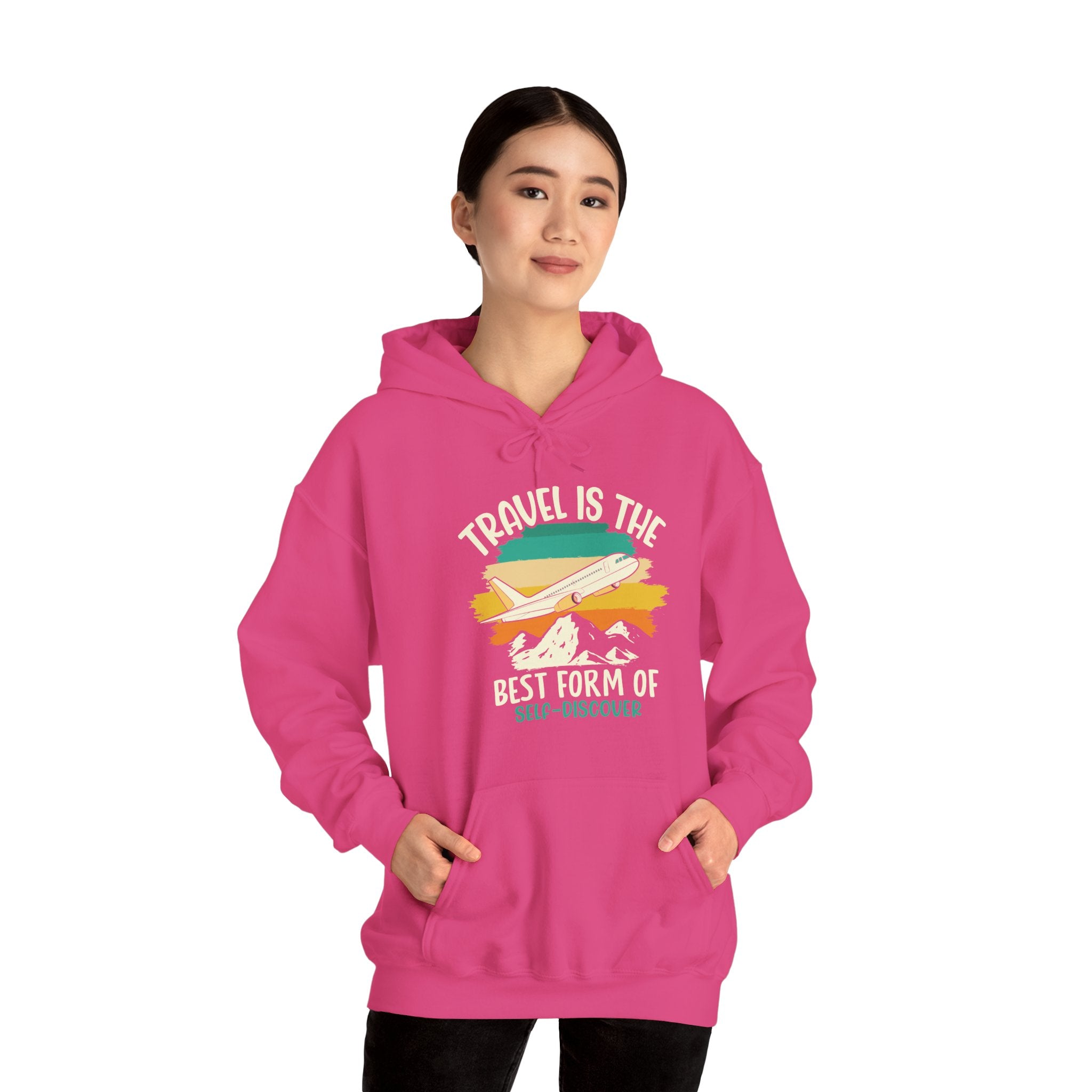 Travel is the best form of Discovery Unisex Heavy Blend™ Hoodie Sweatshirt
