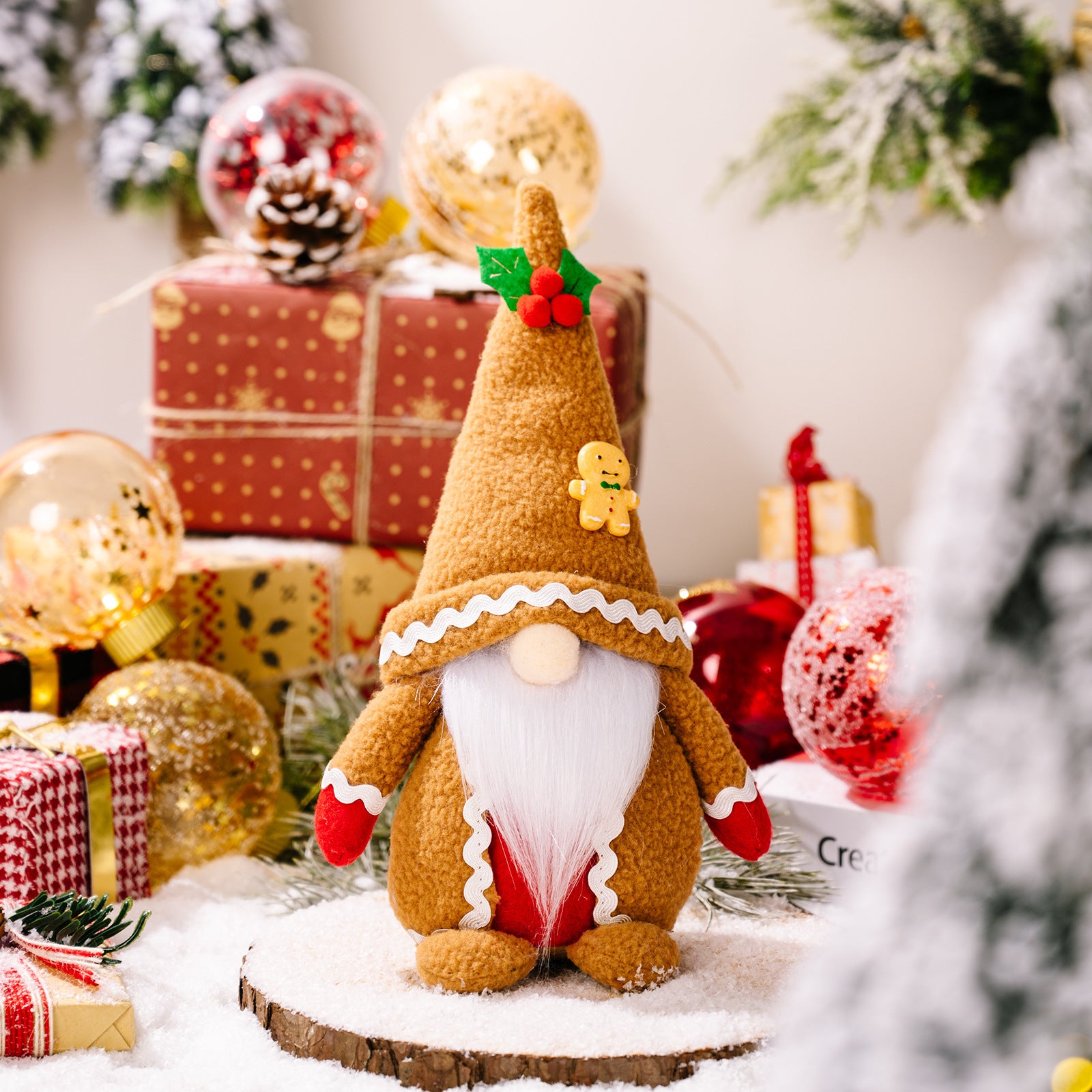 Christmas Gnome Plush Doll Ornaments – Santa, Rudolph & Gingerbread Gnomes | Holiday Tabletop Décor, Festive Home Decoration, Gift Idea