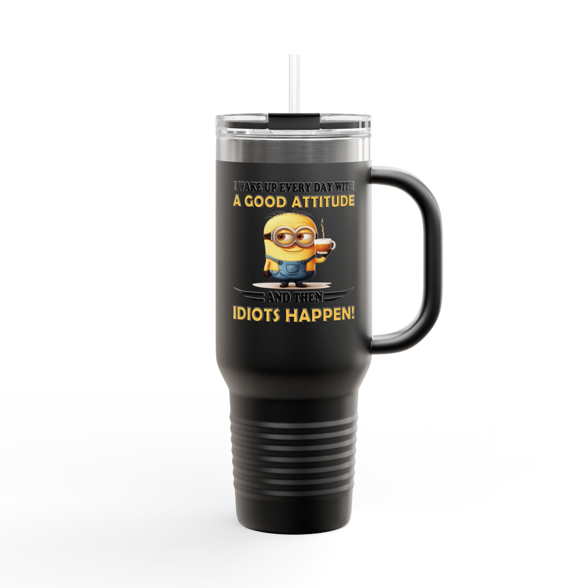 Funny Insulated Travel Mug | 40oz Coffee Cup with Humorous Minion Design | Perfect for Gifting, Home or Office Use, Insulated Drinkware