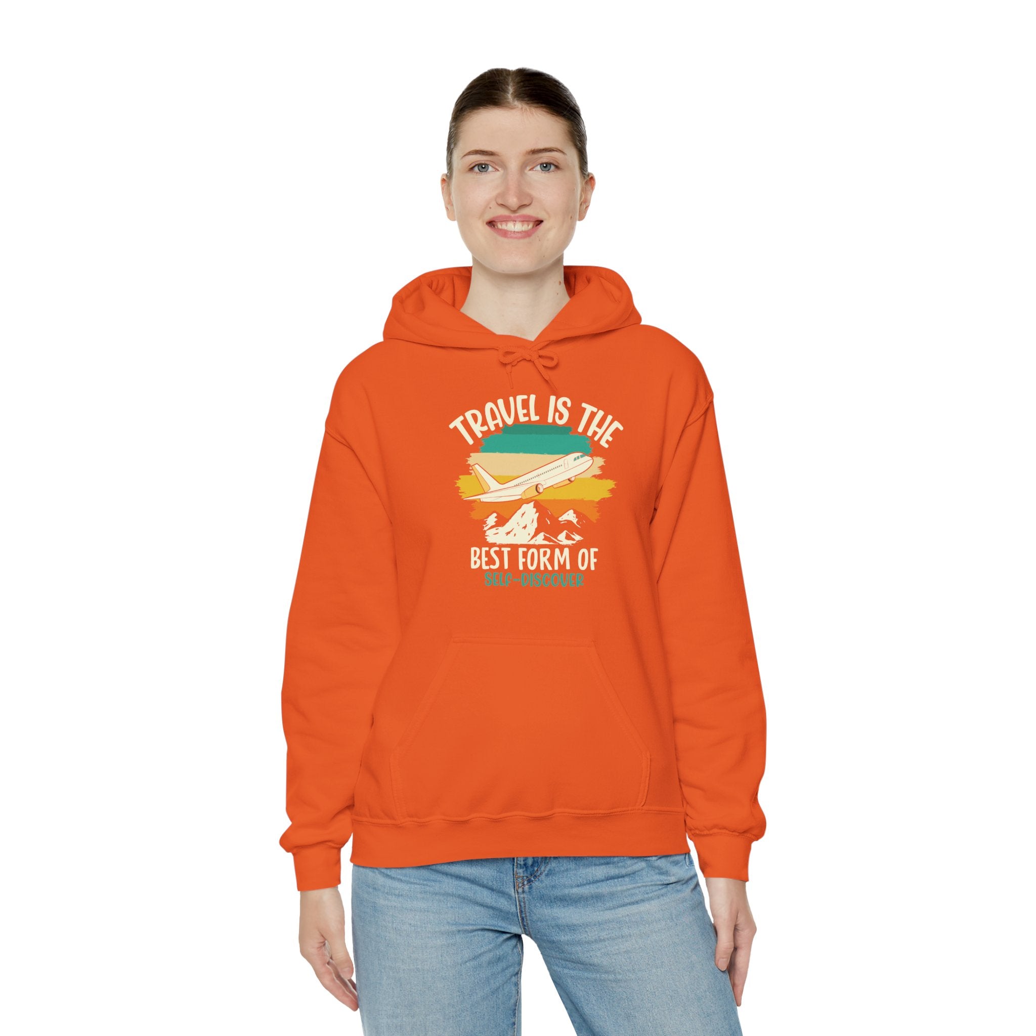 Travel is the best form of Discovery Unisex Heavy Blend™ Hoodie Sweatshirt