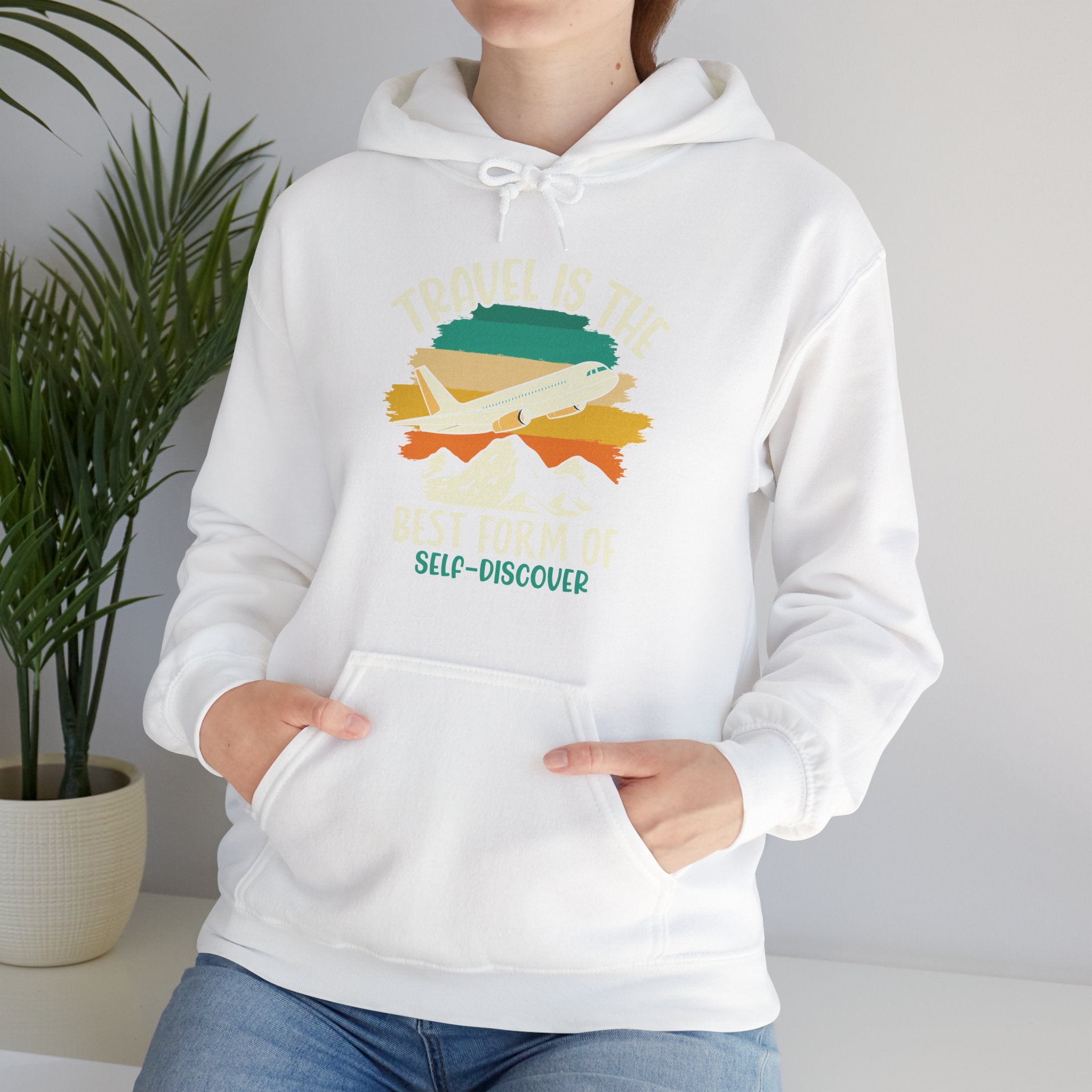 Travel is the best form of Discovery Unisex Heavy Blend™ Hoodie Sweatshirt