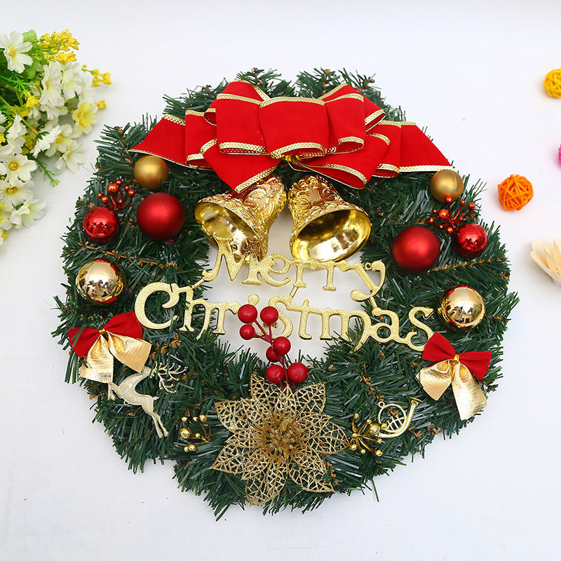 Wooden Christmas Wreath – Rustic Holiday Door Décor | Red Bow, Bells & Gift Designs | Festive 30cm (11.8”) Handmade-Style Decoration