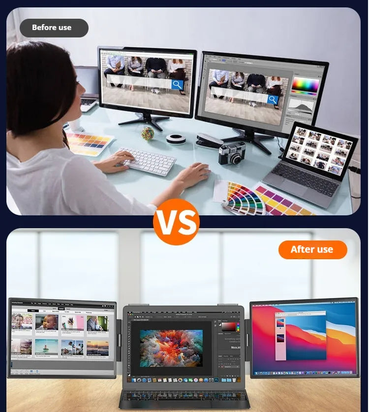 Dual Portable Computer Monitor