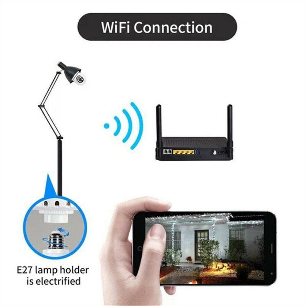 Smart Light Bulb Security Camera – 1080P HD WiFi 360° Surveillance (Model V380)
