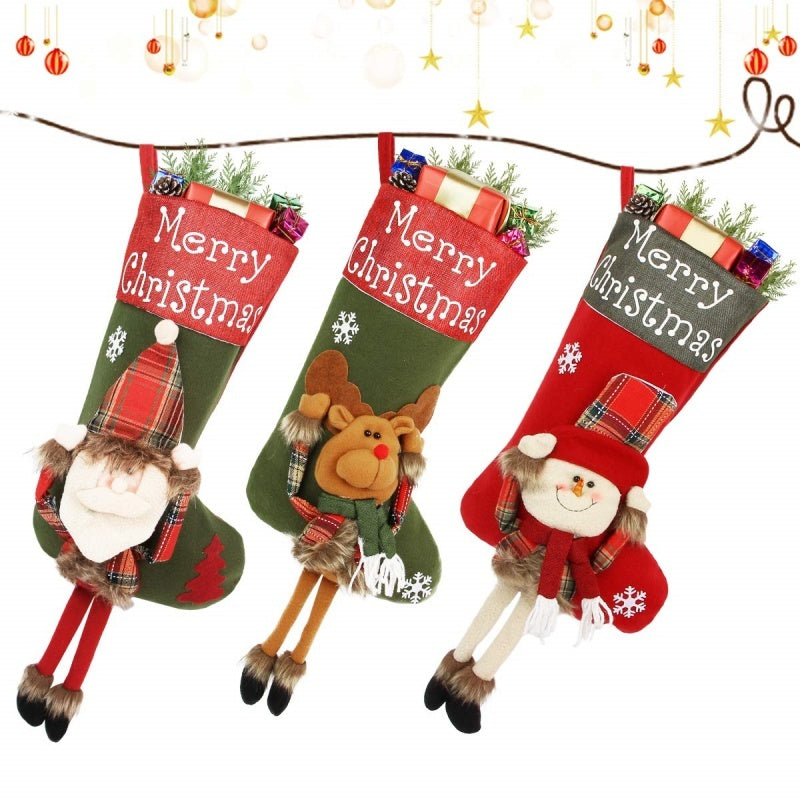 Custom Made Large Christmas Stockings – 3D Santa, Snowman & Reindeer Designs