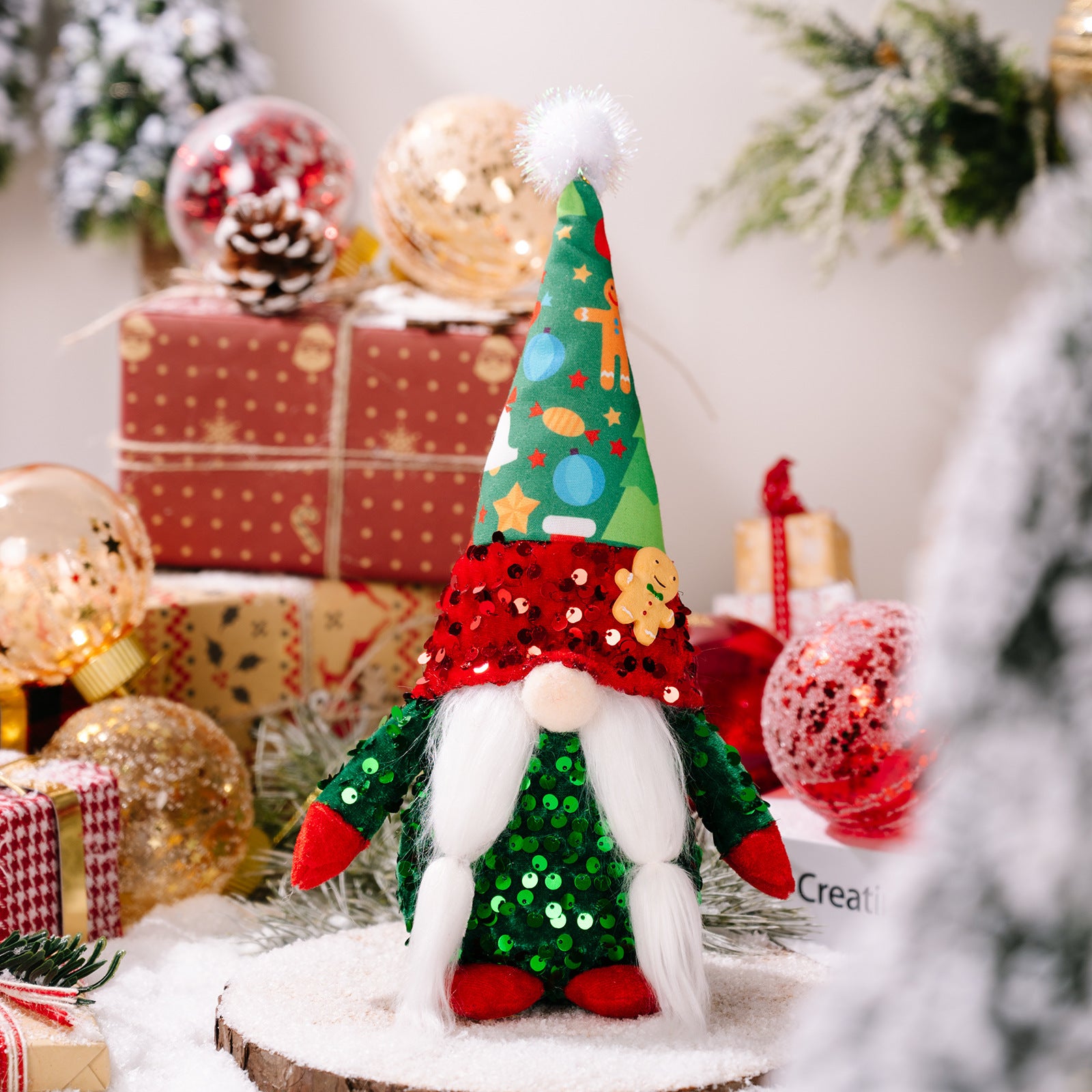 Christmas Gnome Plush Doll Ornaments – Santa, Rudolph & Gingerbread Gnomes | Holiday Tabletop Décor, Festive Home Decoration, Gift Idea
