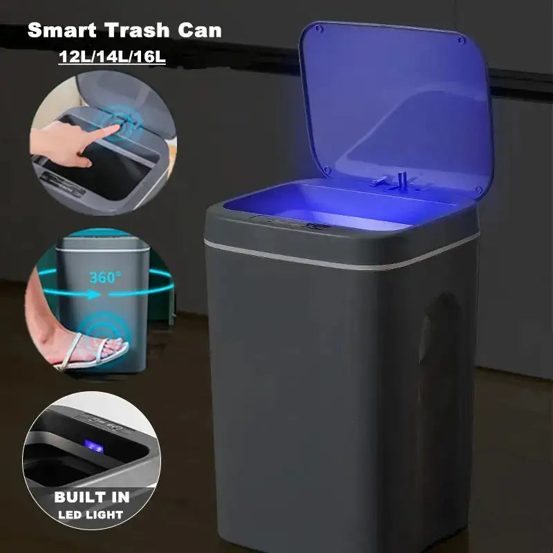 Trash Can with Intelligent Sensor Wonders Emporium Shop