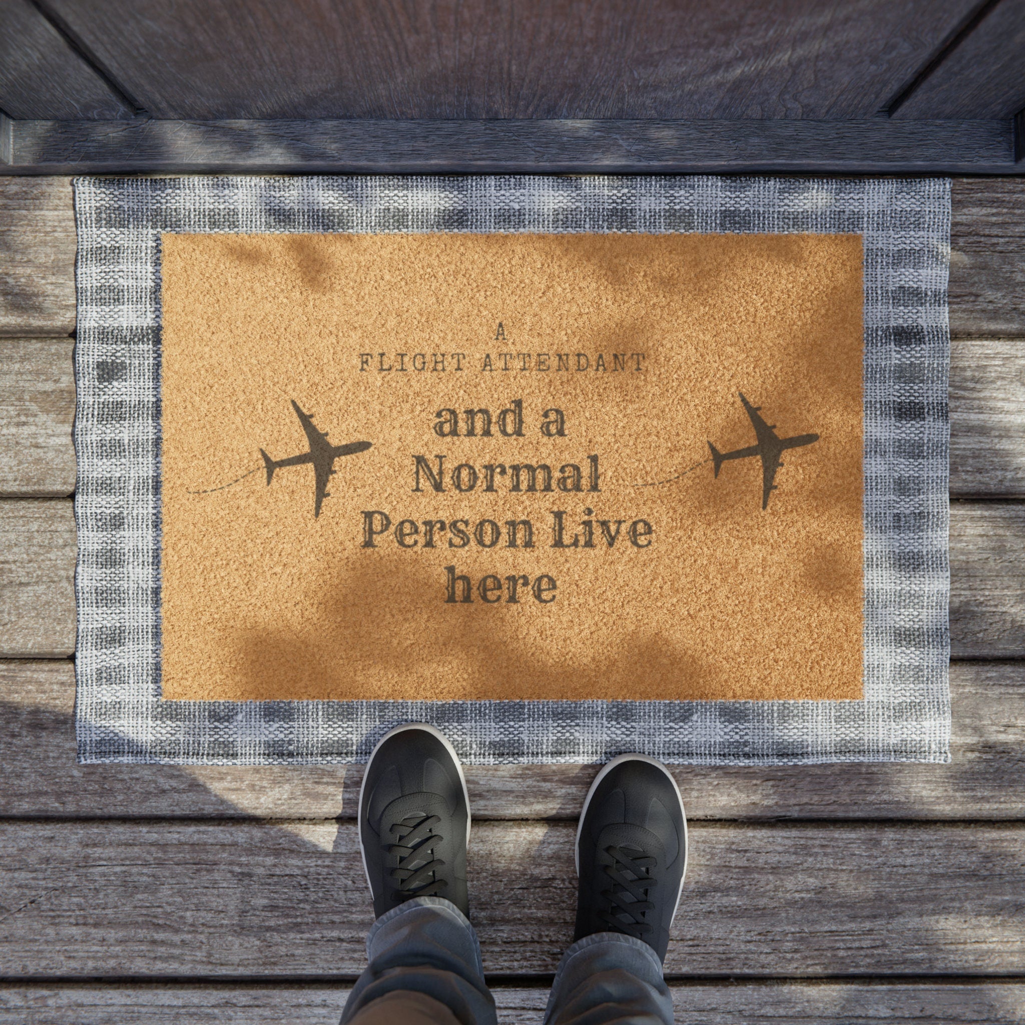 Flight Attendant Doormat: Funny Home Entryway Decor