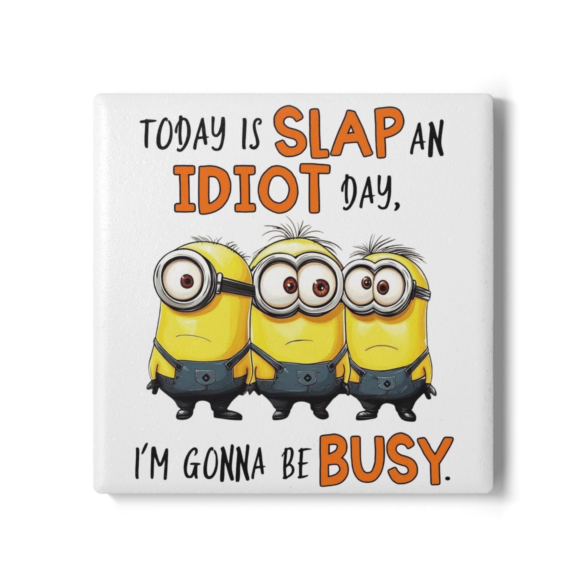 Minions Ceramic Coaster: Humorous Kitchen & Office Decor