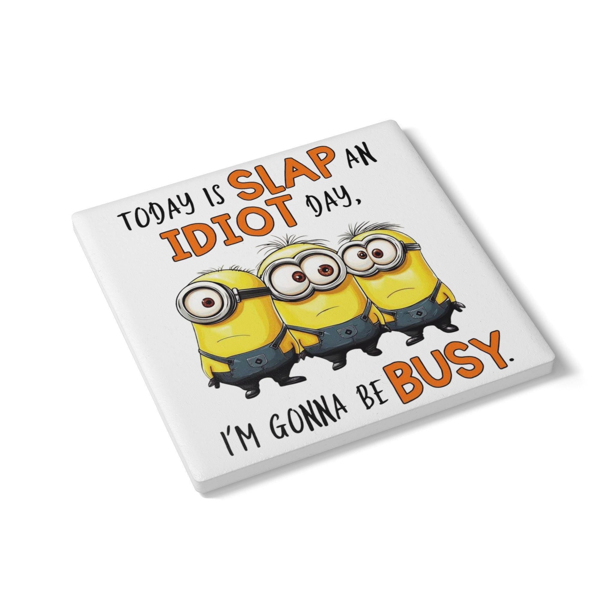Minions Ceramic Coaster: Humorous Kitchen & Office Decor