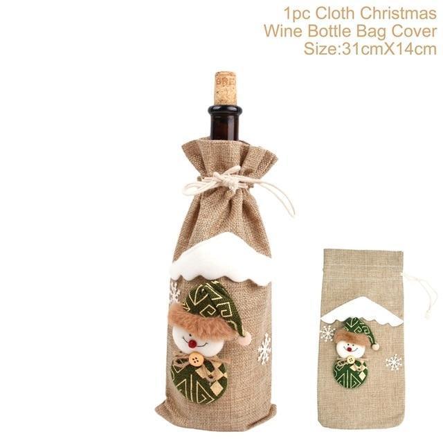 Christmas Wine Bottle Cover – Gnome or Santa Hat Decoration | Festive Holiday Table Décor, Gift Wrap Bag for Wine or Champagne