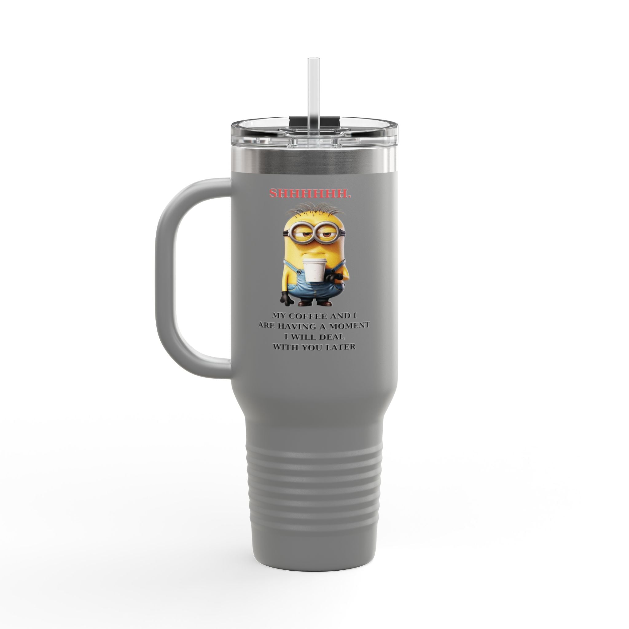 Shhhh! Minions Insulated Travel Mug | 40oz Coffee Flask | Perfect for Busy Mornings, Gifts for Coffee Lovers, Travel Mugs for Him/Her, [...]