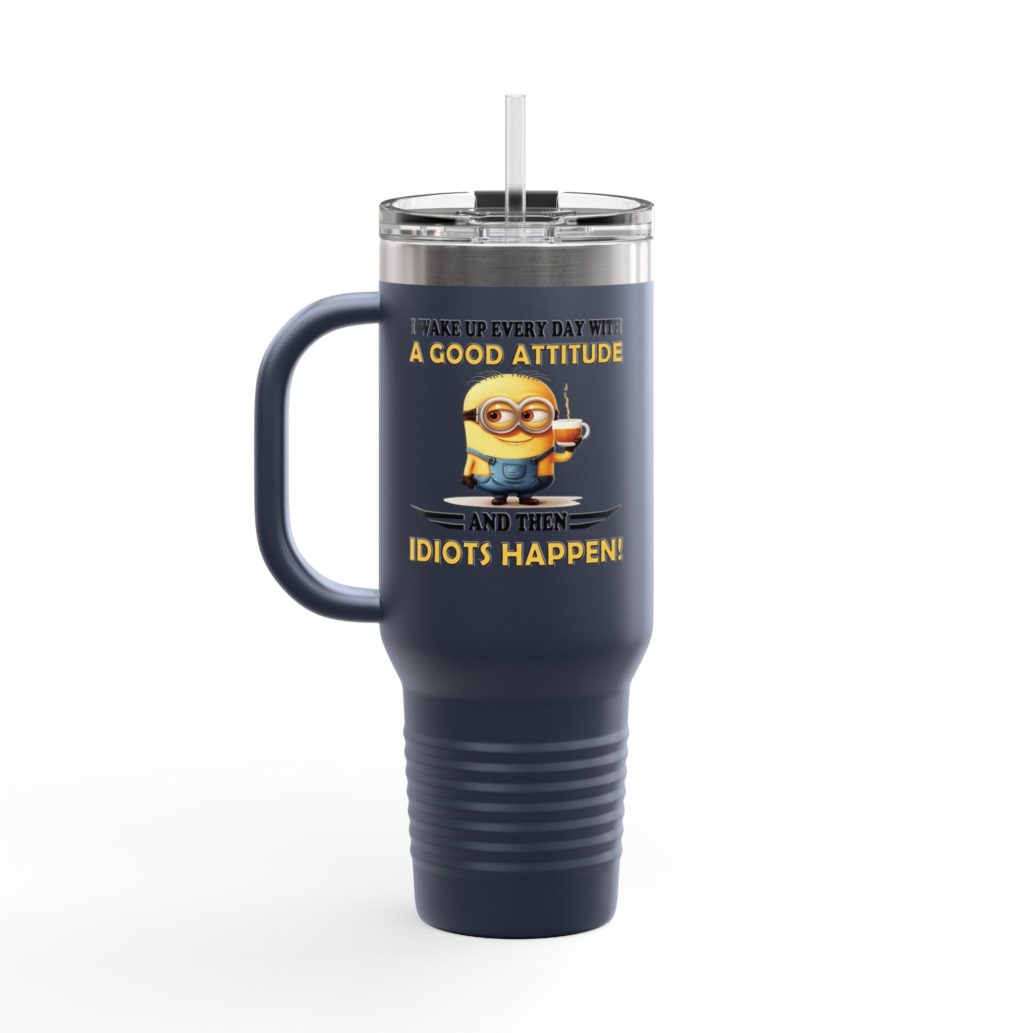 Funny Insulated Travel Mug | 40oz Coffee Cup with Humorous Minion Design | Perfect for Gifting, Home or Office Use, Insulated Drinkware