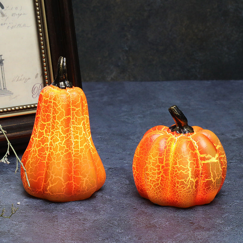 Halloween Pumpkin Lantern – LED Candle Light, Resin Jack O’Lantern Décor, Spooky Trick or Treat Prop, Glowing Pumpkin for Holiday Display
