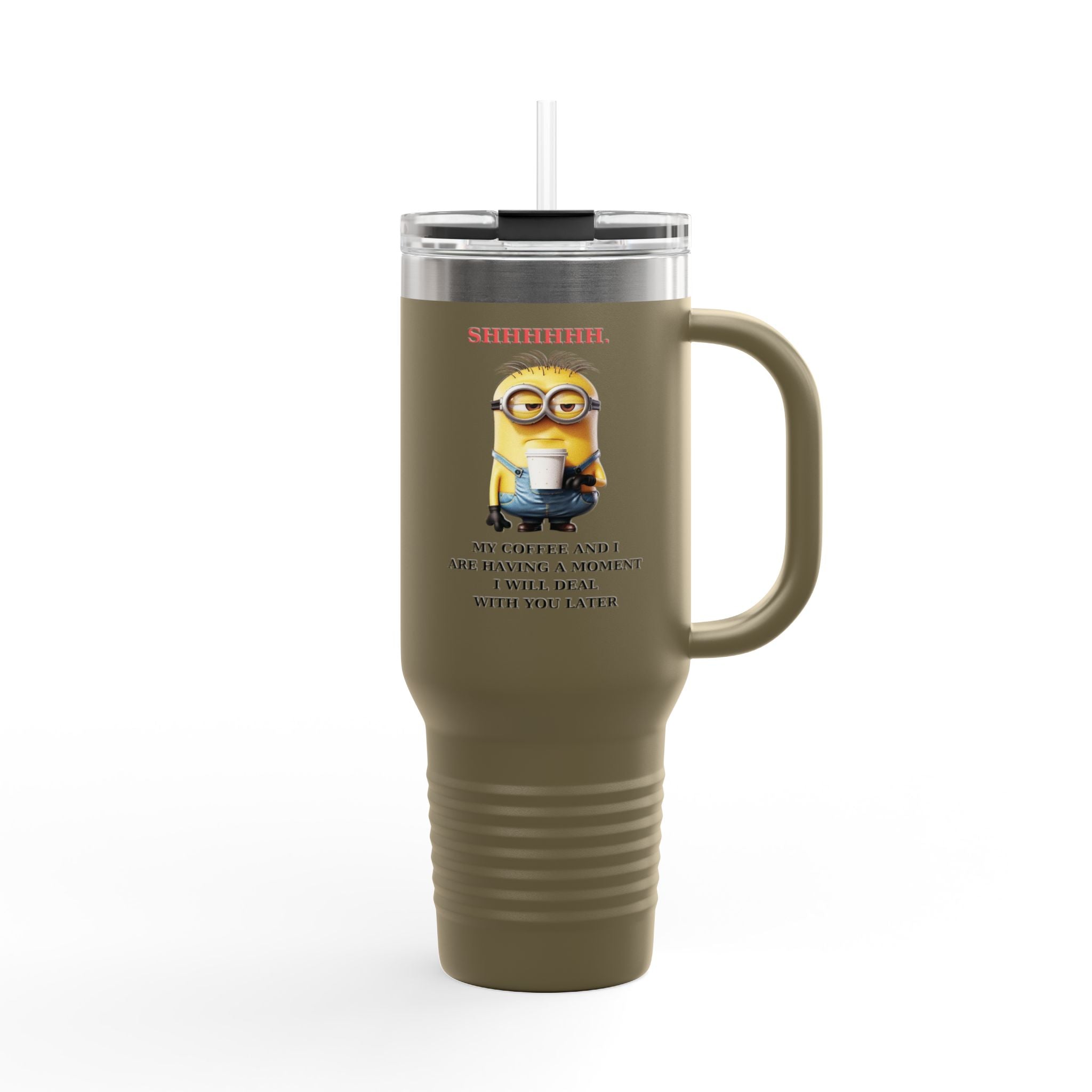 Shhhh! Minions Insulated Travel Mug | 40oz Coffee Flask | Perfect for Busy Mornings, Gifts for Coffee Lovers, Travel Mugs for Him/Her, [...]