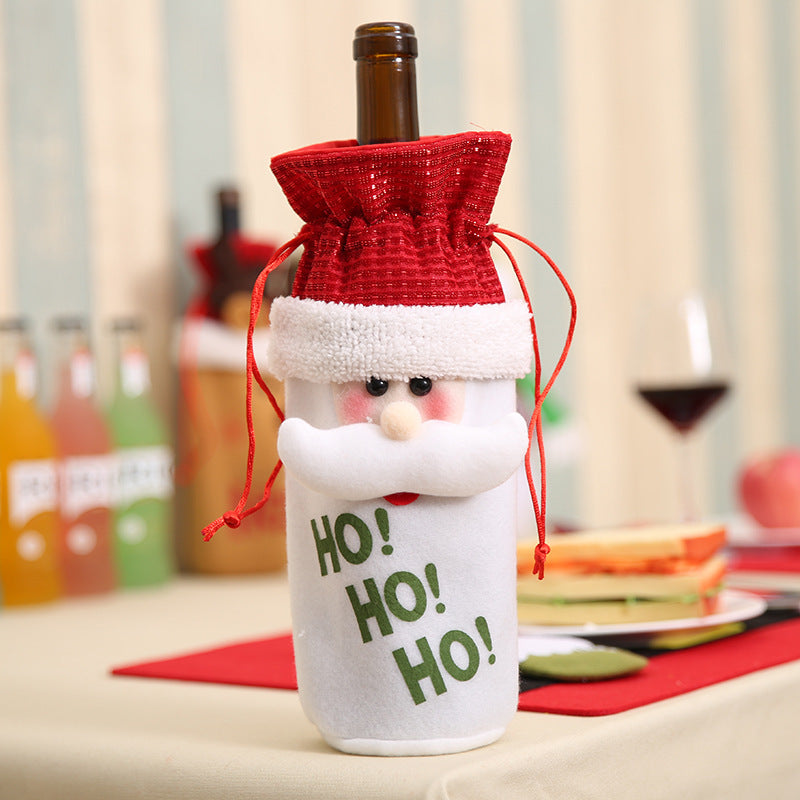 Christmas Wine Bottle Cover – Gnome or Santa Hat Decoration | Festive Holiday Table Décor, Gift Wrap Bag for Wine or Champagne