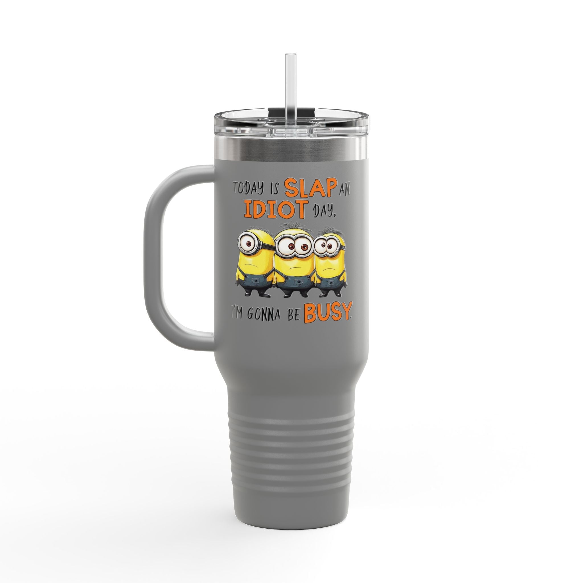Funny Minion Insulated Travel Mug, 40oz - Great for Work, Gifting, or Celebrations, Large Coffee Cup, Novelty Tea Tumbler, Unique Traveler