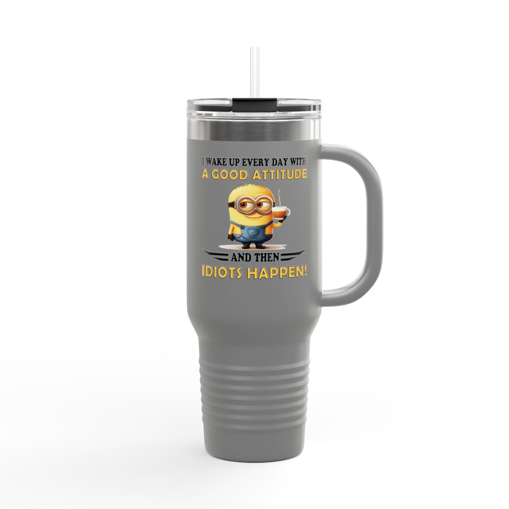 Funny Insulated Travel Mug | 40oz Coffee Cup with Humorous Minion Design | Perfect for Gifting, Home or Office Use, Insulated Drinkware