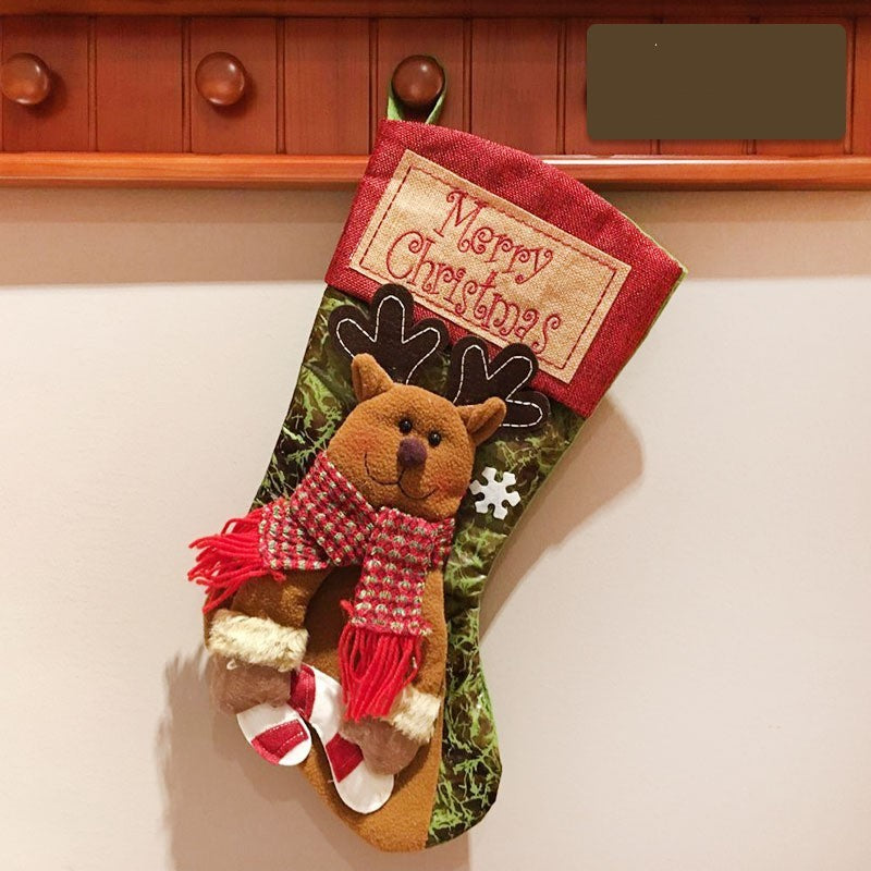 Custom Christmas Stockings – Large Burlap 3D Applique Holiday Decorations