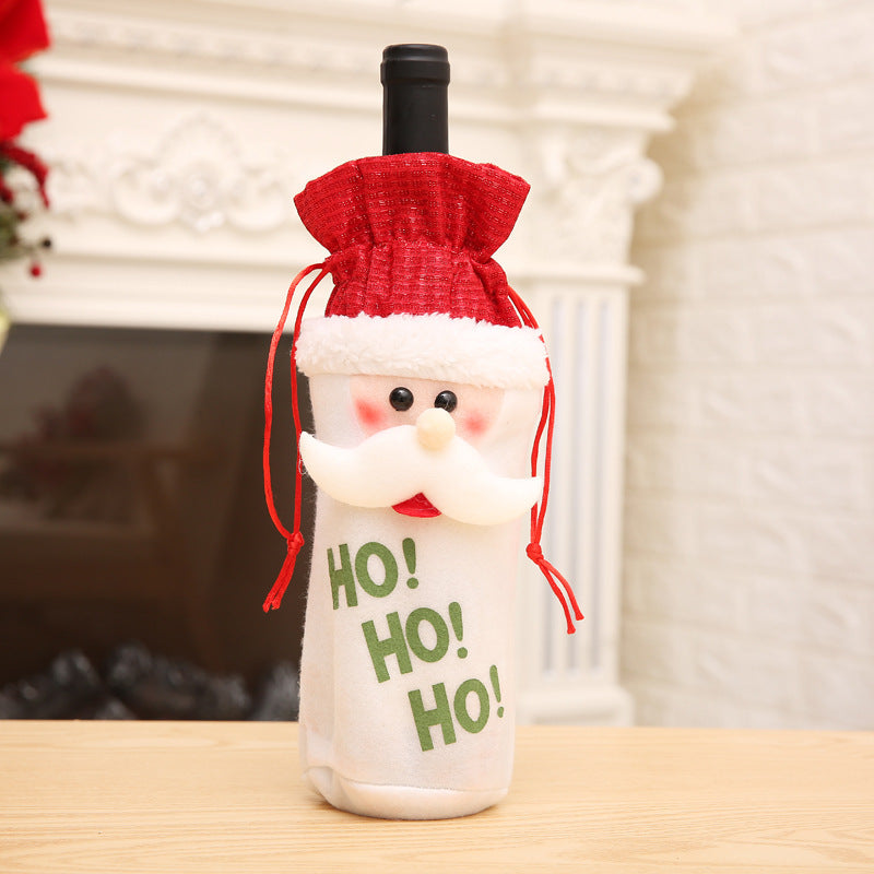 Christmas Wine Bottle Cover – Gnome or Santa Hat Decoration | Festive Holiday Table Décor, Gift Wrap Bag for Wine or Champagne