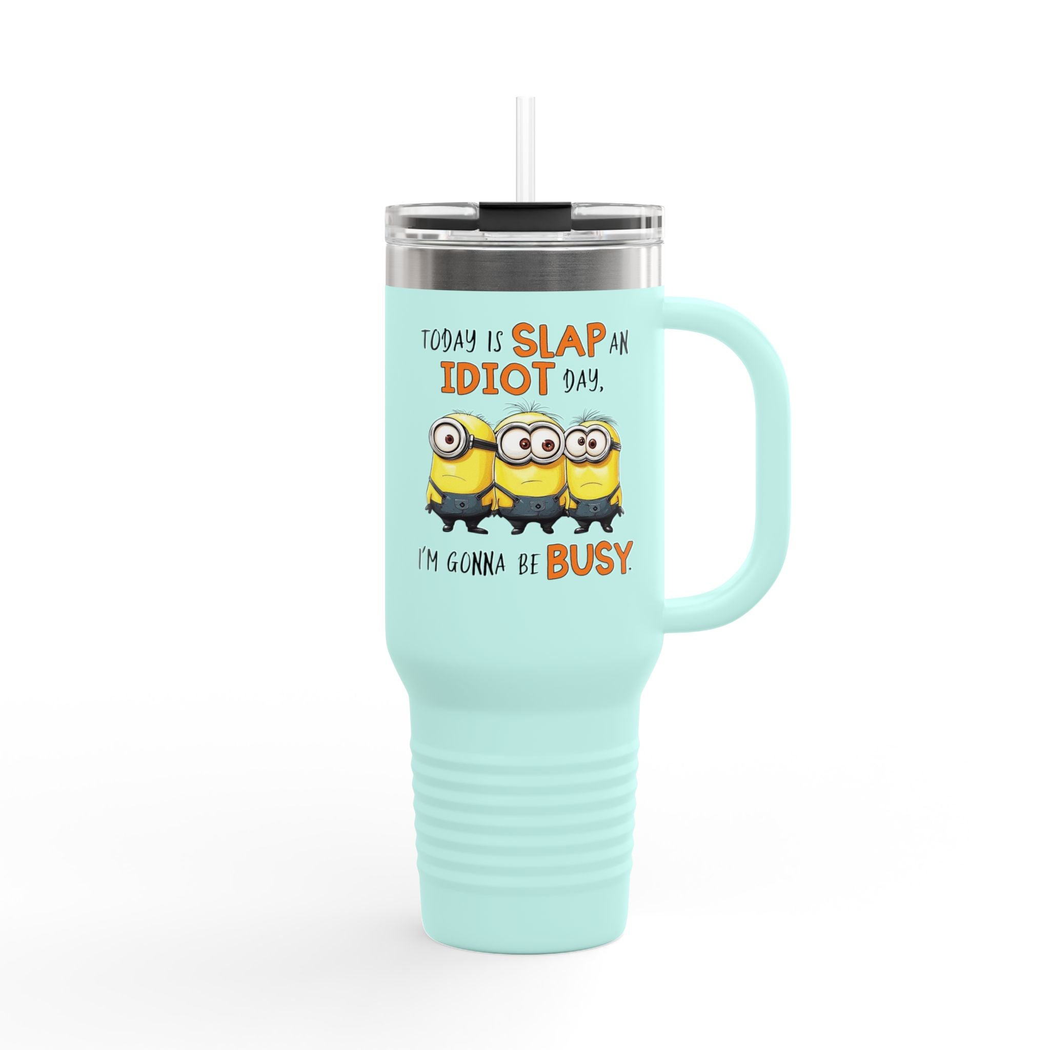 Funny Minion Insulated Travel Mug, 40oz - Great for Work, Gifting, or Celebrations, Large Coffee Cup, Novelty Tea Tumbler, Unique Traveler