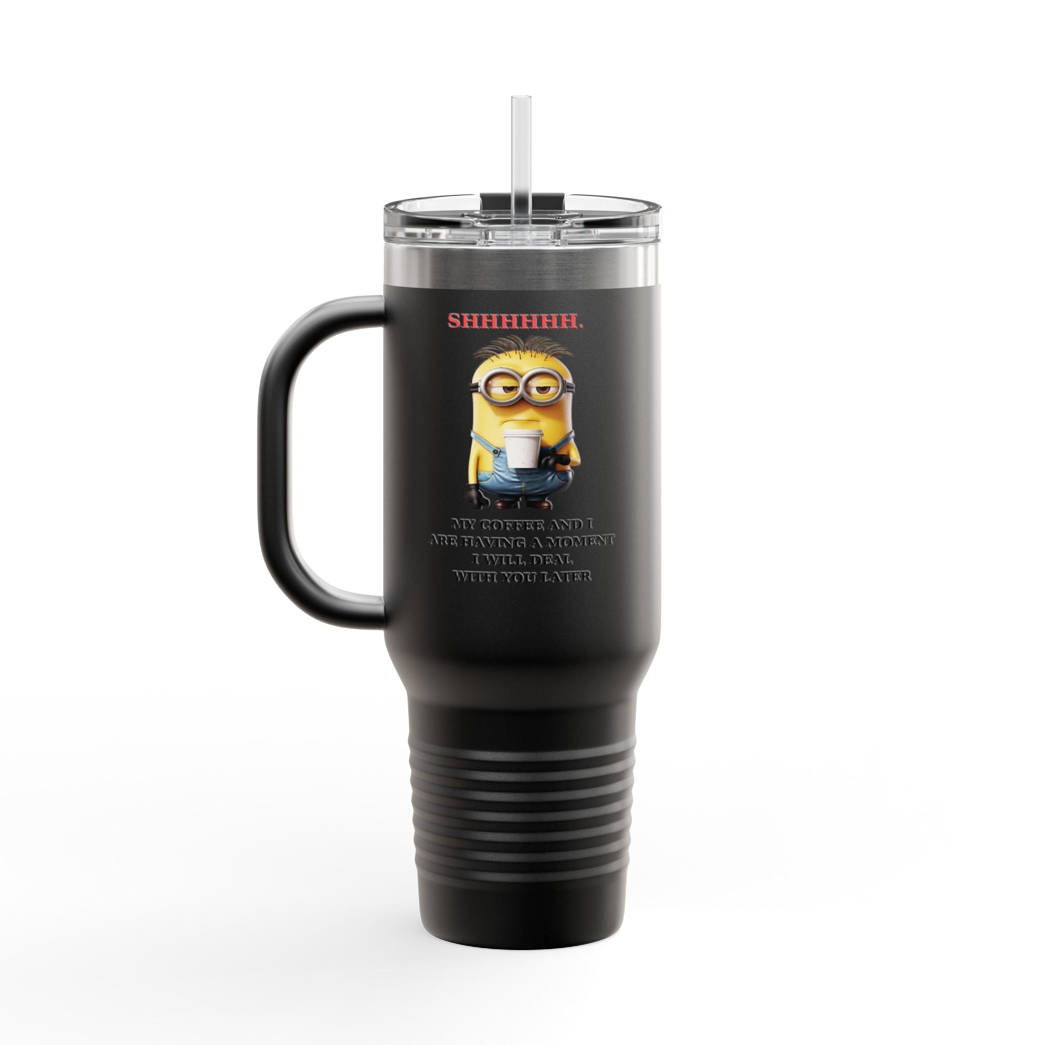 Shhhh! Minions Insulated Travel Mug | 40oz Coffee Flask | Perfect for Busy Mornings, Gifts for Coffee Lovers, Travel Mugs for Him/Her, [...]