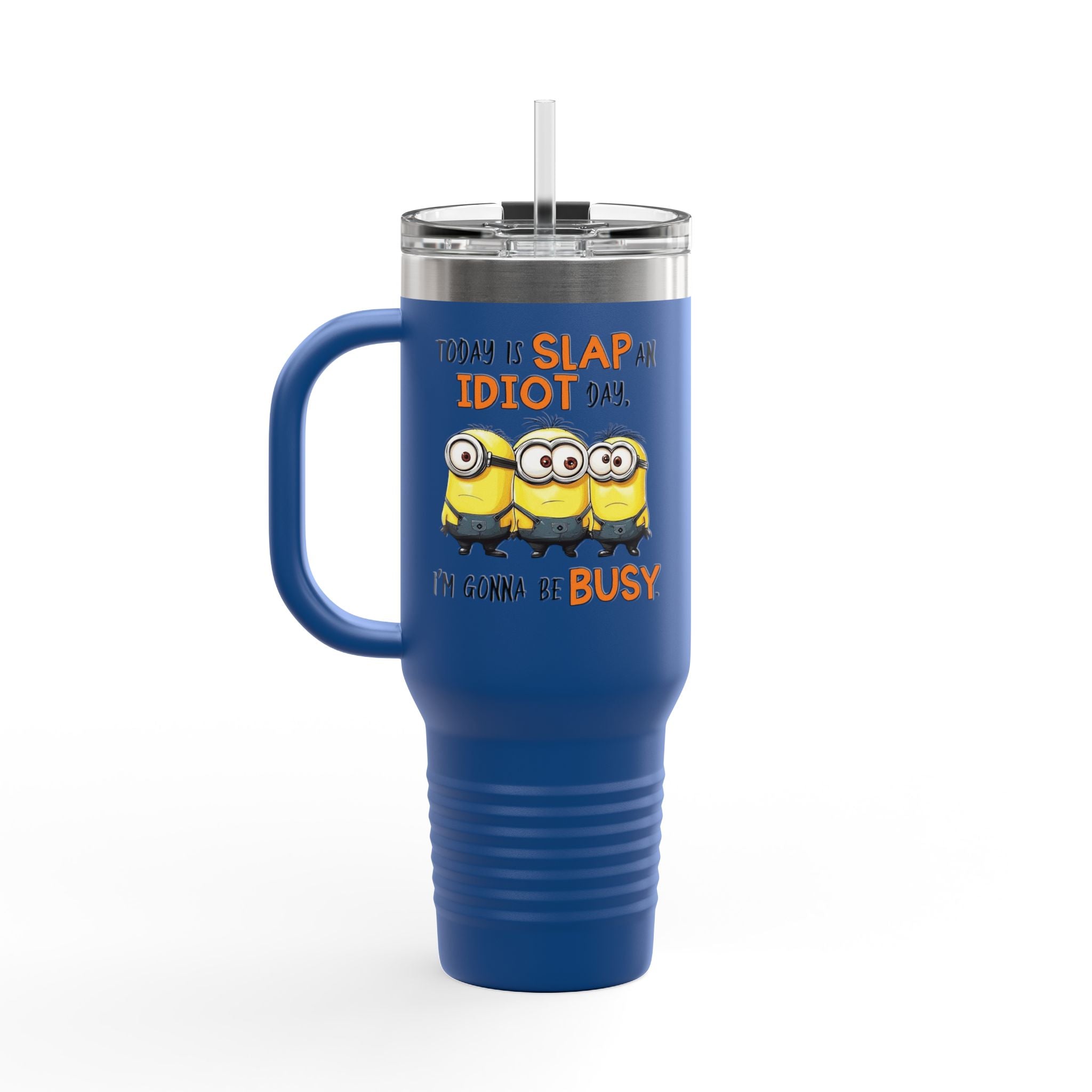 Funny Minion Insulated Travel Mug, 40oz - Great for Work, Gifting, or Celebrations, Large Coffee Cup, Novelty Tea Tumbler, Unique Traveler