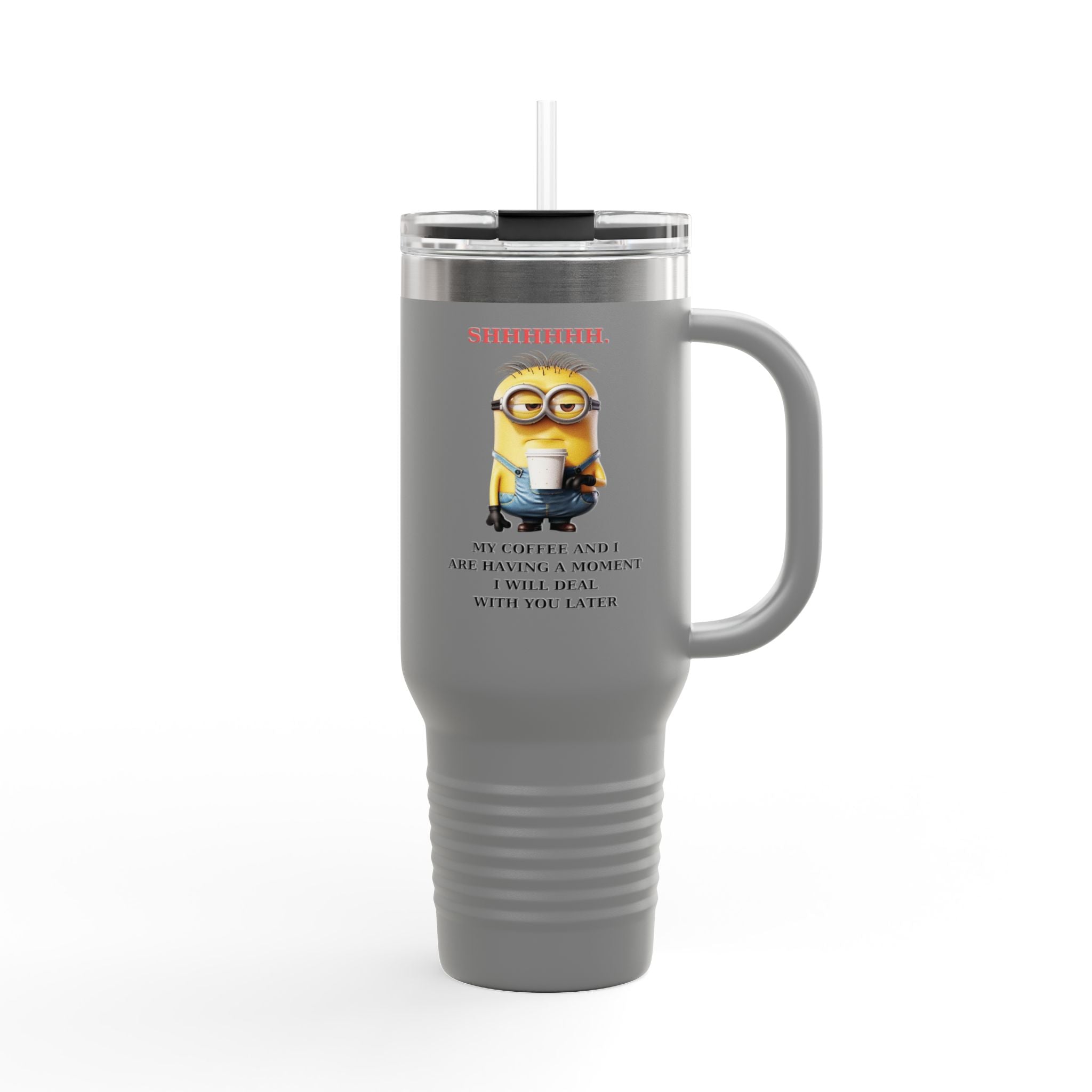 Shhhh! Minions Insulated Travel Mug | 40oz Coffee Flask | Perfect for Busy Mornings, Gifts for Coffee Lovers, Travel Mugs for Him/Her, [...]