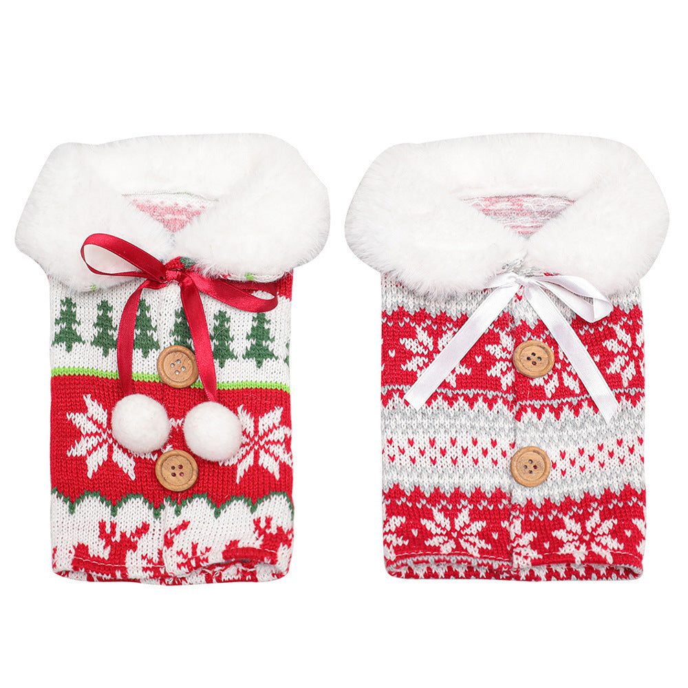 Christmas Wine Bottle Cover – Gnome or Santa Hat Decoration | Festive Holiday Table Décor, Gift Wrap Bag for Wine or Champagne