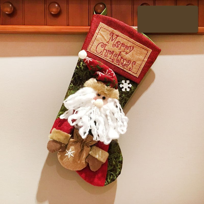 Custom Christmas Stockings – Large Burlap 3D Applique Holiday Decorations