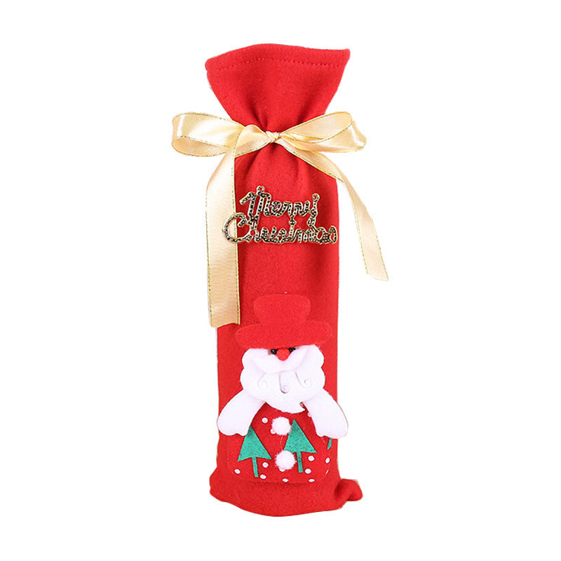 Christmas Wine Bottle Cover – Gnome or Santa Hat Decoration | Festive Holiday Table Décor, Gift Wrap Bag for Wine or Champagne