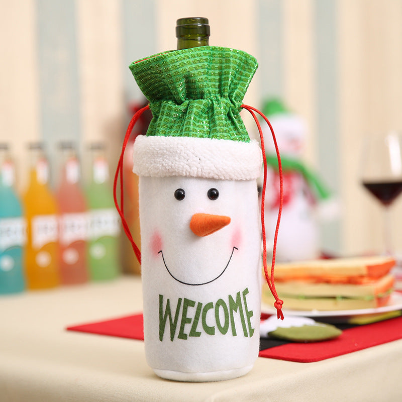 Christmas Wine Bottle Cover – Gnome or Santa Hat Decoration | Festive Holiday Table Décor, Gift Wrap Bag for Wine or Champagne