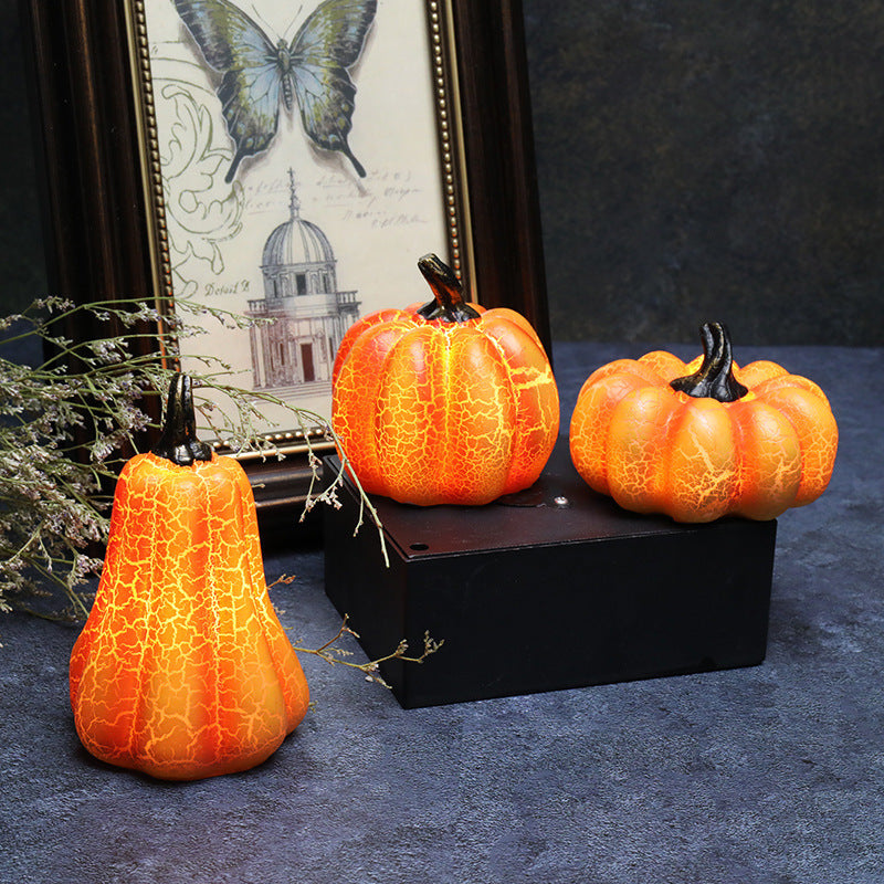 Halloween Pumpkin Lantern – LED Candle Light, Resin Jack O’Lantern Décor, Spooky Trick or Treat Prop, Glowing Pumpkin for Holiday Display