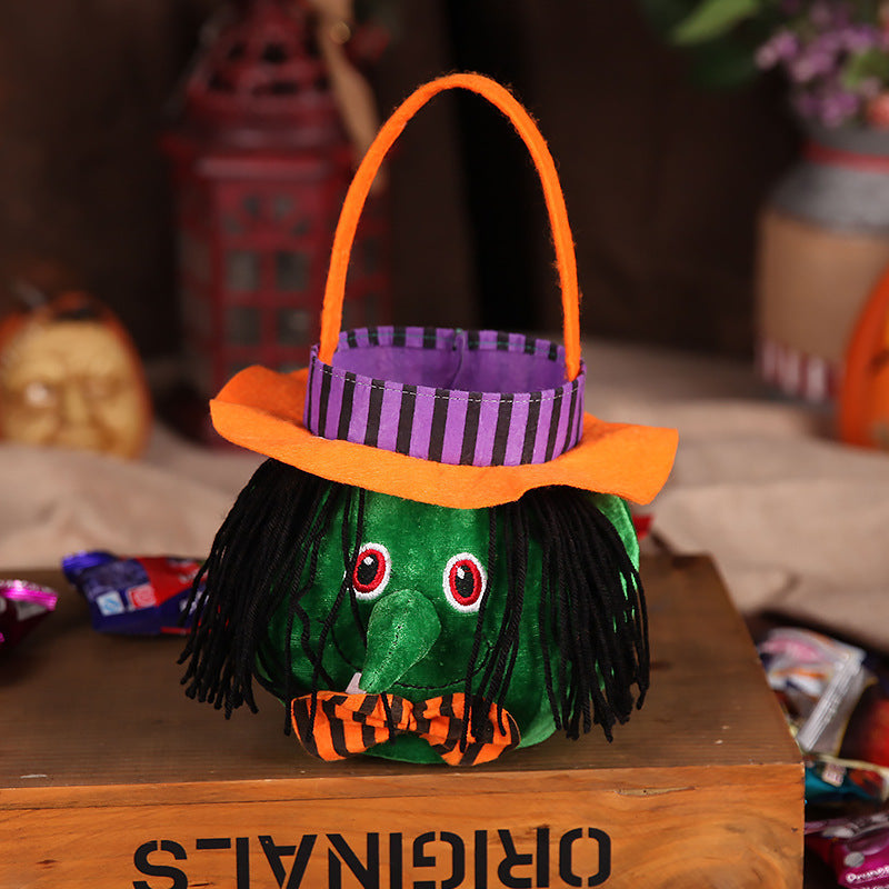 Halloween Candy Bags – Pumpkin & Witch Design | Reusable Trick or Treat Tote | Kids Party Favor, Holiday Gift Basket, DIY Craft Supply