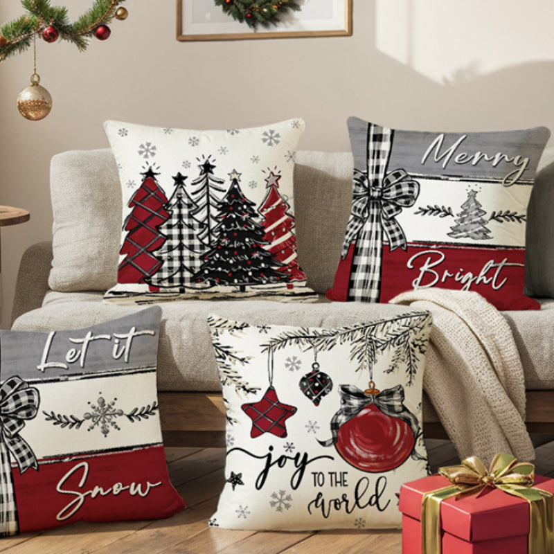 Custom Made Christmas Cushion Cover 2024 | Merry Christmas Pillowcase for Sofa, Holiday Home Décor & New Year Gift