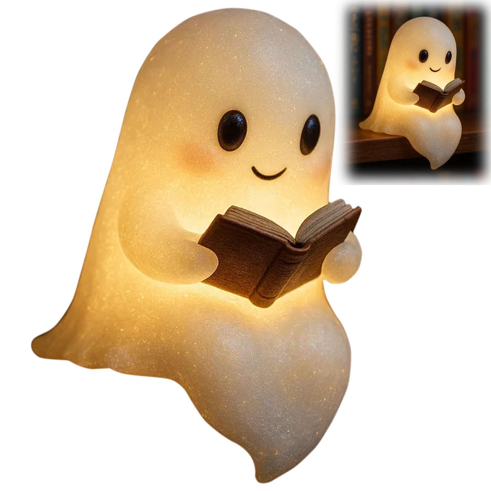 Cute LED Ghost Night Light – Halloween Decoration, Kids Bedside Lamp, Warm Glow Sleep Light, Spooky Gift for Children & Home Décor