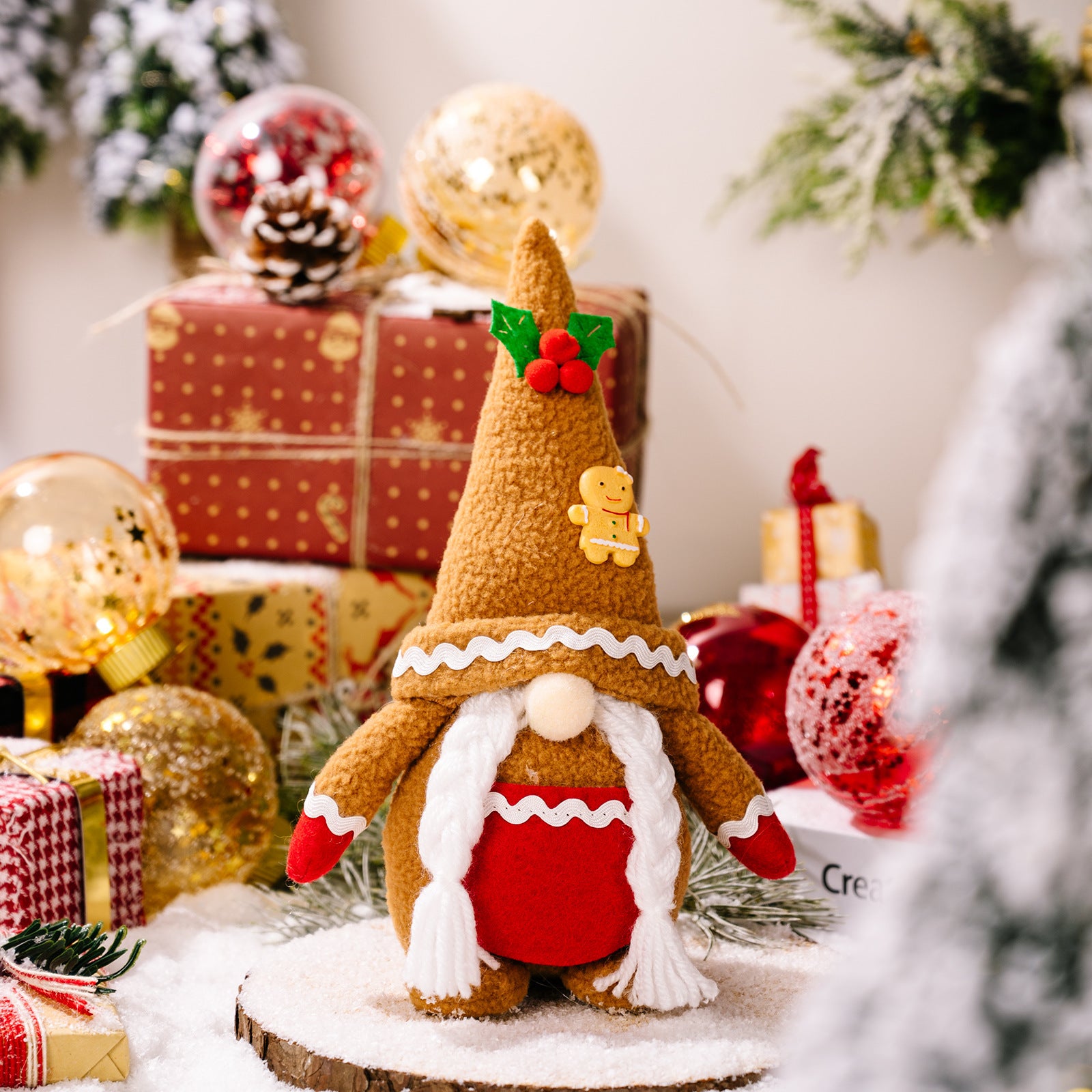 Christmas Gnome Plush Doll Ornaments – Santa, Rudolph & Gingerbread Gnomes | Holiday Tabletop Décor, Festive Home Decoration, Gift Idea