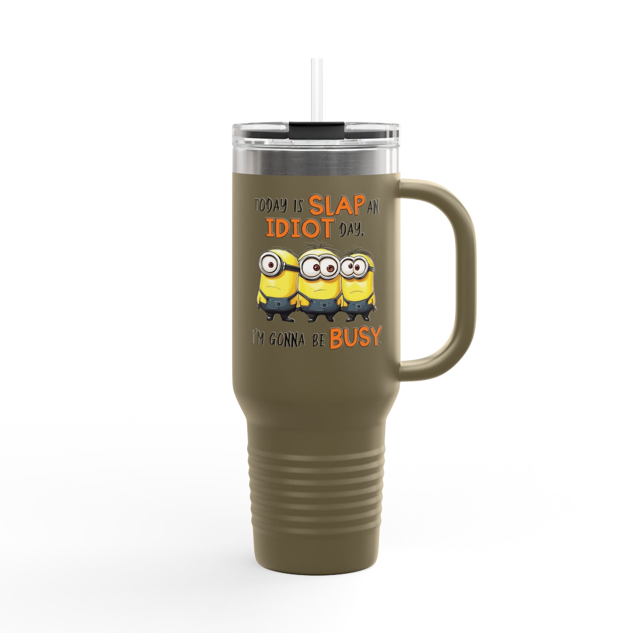 Funny Minion Insulated Travel Mug, 40oz - Great for Work, Gifting, or Celebrations, Large Coffee Cup, Novelty Tea Tumbler, Unique Traveler