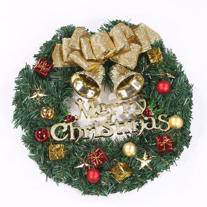 Wooden Christmas Wreath – Rustic Holiday Door Décor | Red Bow, Bells & Gift Designs | Festive 30cm (11.8”) Handmade-Style Decoration