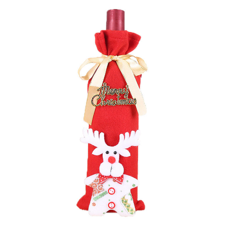 Christmas Wine Bottle Cover – Gnome or Santa Hat Decoration | Festive Holiday Table Décor, Gift Wrap Bag for Wine or Champagne