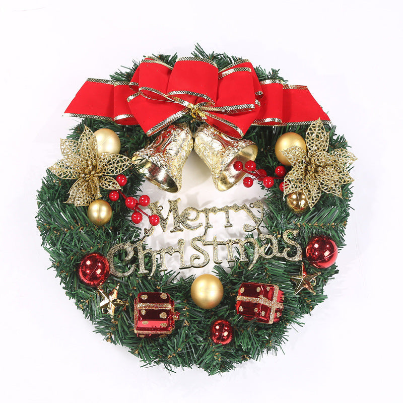 Wooden Christmas Wreath – Rustic Holiday Door Décor | Red Bow, Bells & Gift Designs | Festive 30cm (11.8”) Handmade-Style Decoration